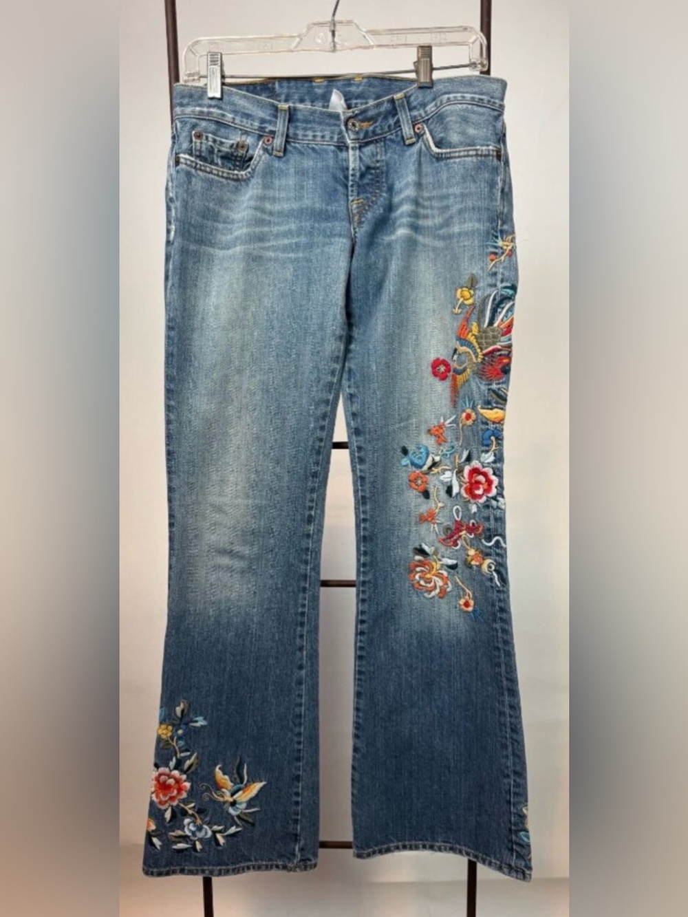 Lucky Brand Womens Lil Maggie Vintage Embroidered Low Rise Jeans Size 6/28